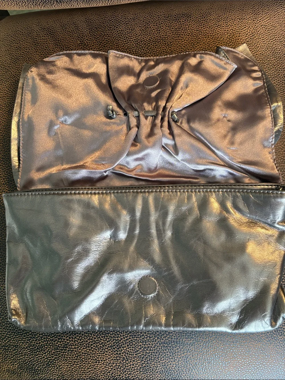 Express Bow-Detail Faux Leather Clutch